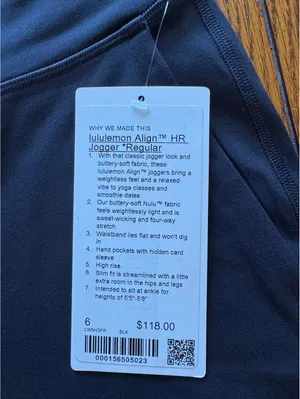 Lululemon Align Jogger High Rise 28” Regular New Version Black Size 6 NWT thumbnail 4