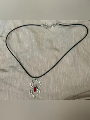Red Spider Pendant Black Cord Necklace - Unbranded thumbnail 4