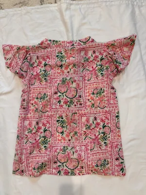 CeCe Pink Floral Strapless Peplum Top XS Cottagecore thumbnail 7