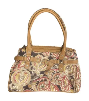 Croft & Barrow Paisley Tapestry Shoulder Bag Faux Leather Tim Western Boho Chic thumbnail 1