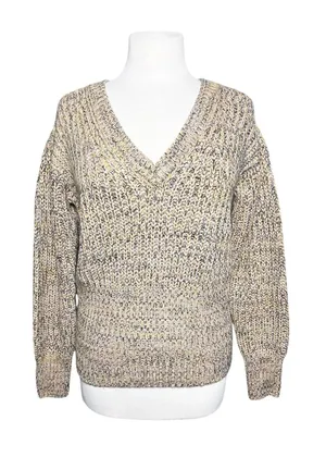ANTHROPOLOGIE PILCRO Women’s Marika Vneck Marled Pullover Sweater thumbnail 1