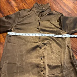 Princess Polly Brown Statin Brown Long Sleeve Button Up Business Blouse Size 4 thumbnail 13