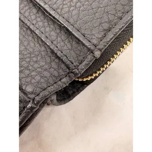 Steve Madden Womens Black Pebbled Faux Leather Zip Bifold Wallet Gold Logo‎ Bar thumbnail 7