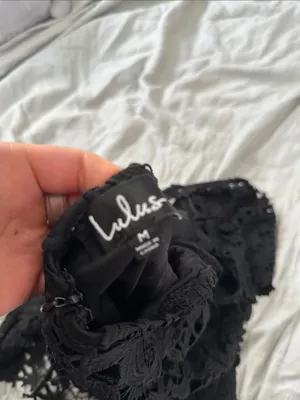 Lulus black lace dress thumbnail 3