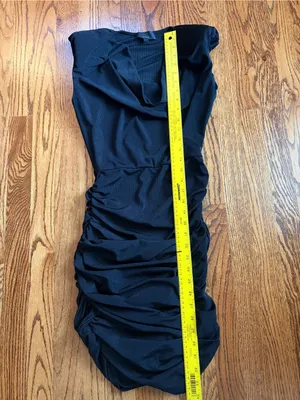 Michael Costello x REVOLVE Archer Mini Dress Black Ruched Cocktail S thumbnail 10