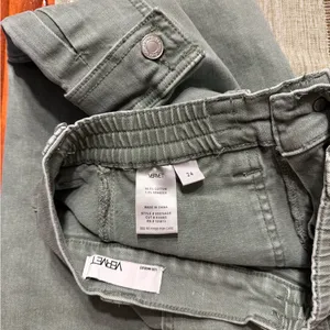 VERVET Buckle Green Stretch Cargo Y2K High Rise Wide Leg Pant Streetwear Size 24 thumbnail 7