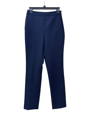 ZARA Navy Straight-Leg Trousers thumbnail 7