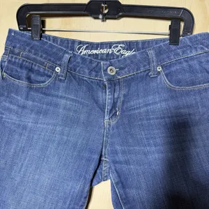 Vintage Y2K American Eagle Jeans Women's 8 Real‎ Flare Pockets Inseam 30" thumbnail 3