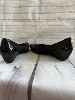 Circa Joan & David Patent Leather and Wedge Heel Shoes in Black thumbnail 6