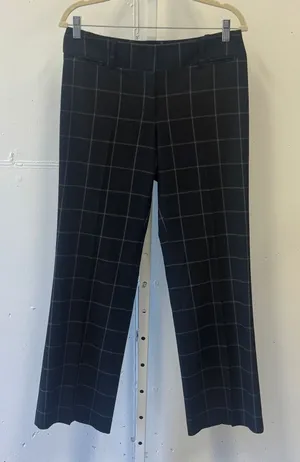 Ann Taylor LOFT Julie Trouser Black Windowpane Plaid Pants Size 4 Professional thumbnail 1