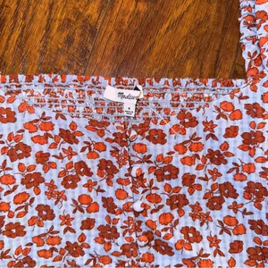 NWOT Madewell Button-Front Smocked-Back Top in Piccola Floral 8 Medium thumbnail 4