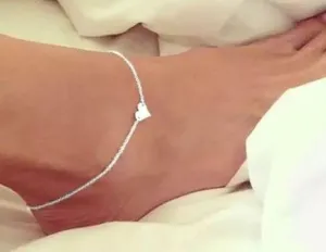 Silver Heart Anklet thumbnail 1