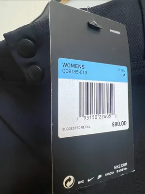 Nike Softball pants Black Capri Workout Pants with White Swoosh thumbnail 2