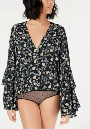 Free People‎ She's Dainty Bell-Sleeve Bodysuit thumbnail 1