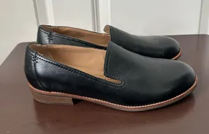 Earth Black Leather Edna Loafer Size 9.5 Wide thumbnail 1