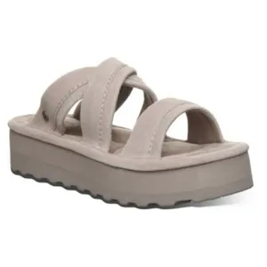 Bearpaw Altitude Platform Slide Sandals Taupe Suede Women’s Size 10 thumbnail 13