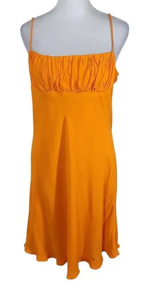 Olivaceous Orange Sundress with Ruched Bust NWT Size Large Orange Slip Dress thumbnail 1