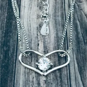 Zirconia Heart Bracelet Silver thumbnail 4