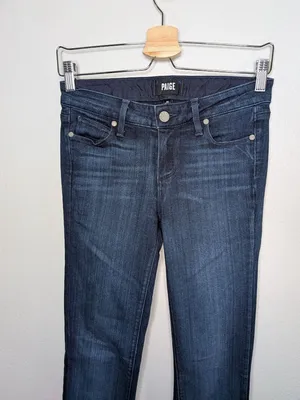 Paige Manhattan Bootcut Dark Wash Womens Jeans Size 26 Inseam 32" thumbnail 6