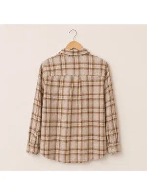 Old Navy Plaid Button Down Shirt Bundle XL Red & Neutral Flannel Tops thumbnail 4