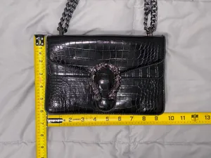 Crocodile Style Crossbody Black Bag thumbnail 7