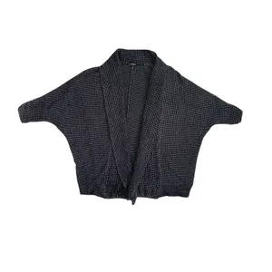 Express Wmn's BW Textured Knit Batwing Open Front Cardigan Shrug‎ Sweater XS/S thumbnail 6