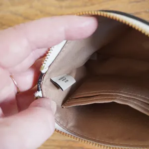 Coach Pebbled Leather Small Wristlet Chalk White Gold Hardware‎ Zip Pouch thumbnail 4