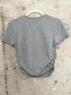 Lululemon All It Takes Short Sleeve, Modern Stripe Heathered Medium Grey White thumbnail 4