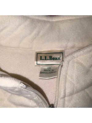 L.L. Bean Girls XL 18-20 Ultra Soft Cream Quilted Quarter-Zip Pullover Fleece thumbnail 3