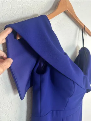 Xscape One-Shoulder Cocktail Dress Classic Evening Event Wedding Blue Purple thumbnail 3