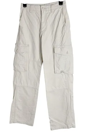 TNA Cotton Cargo Ivory Straight Leg Mid Rise Waist Pants Utility size 2 thumbnail 1