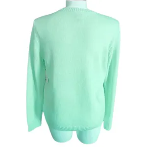 St John's Bay Pullover Womens Mint Green Crew‎ Neck Embroidered Chill Casual thumbnail 4