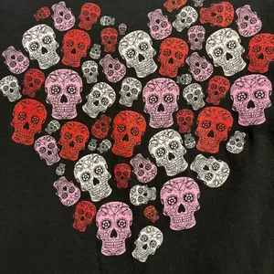 Sugar Skull Day Of The Dead Heart Shaped Graphics T-Shirt Sz M thumbnail 6