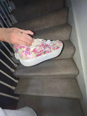 Vans Women Doheny Platform Sneakers Paradise Tropical Floral Lace Up Size 7.5 thumbnail 5