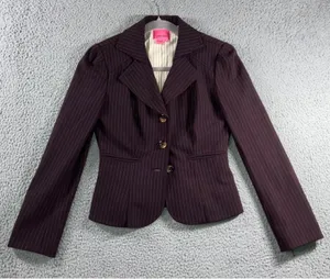 Phoebe Pinstripe Blazer Jacket Women 4 Three Button‎ Fitted Career Academia thumbnail 1