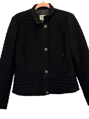 Armani Collezioni Black Quilted Jacket 90s Minimalist Size 12 Large thumbnail 12