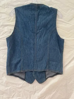 Lee Vintage Western 70’s 80’s Cottagecore Women's Dark Blue Denim Vest thumbnail 6