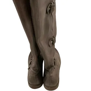 Frye Paige buckle riding boots tall grey leather size 8.5 equestrian southwest thumbnail 6