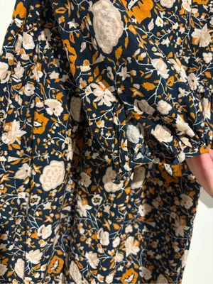 Universal thread long sleeve floral midi dress‎ blue orange size medium thumbnail 6
