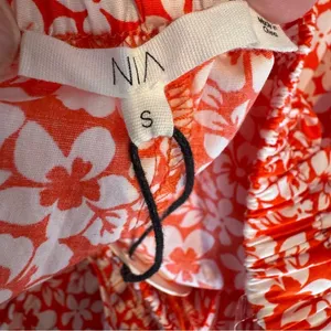 NWT Revolve NIA Open Back Smocked Floral Mini Dress Orange Size S thumbnail 12