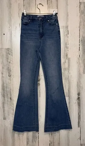Refuge Women’s Medium Wash Flare Jeans Raw Hem – Size M thumbnail 1