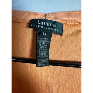 Lauren Ralph Lauren Vintage Made in USA Cable Knit Tank Top Peach Orange Medium‎ thumbnail 3
