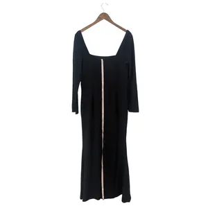Lulus Regal Stunner Black Long Sleeve Corset Maxi Dress size XL NWT thumbnail 4
