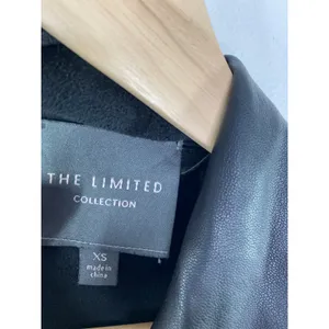 The Limited Collection Womens Black Faux Leather Biker Drape Jacket Size XS Goth thumbnail 6