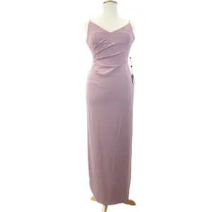 NEW Adrianna Papell Womens‎ 12 Slip Crepe Column Maxi Dress Dusty Pink Rose $139 thumbnail 3