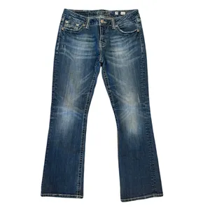 MISS ME Denim Easy Boot Thick Stitch Bling Studded Pockets Blue Jeans Size 29 thumbnail 2