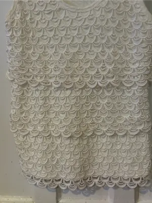 J. Crew White Scallop-Lace Sleeveless Tank thumbnail 2