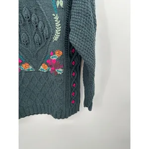 Vintage LL Bean Embroidered Floral Sweater Womens S Cottagecore Knit Grandmacore thumbnail 4