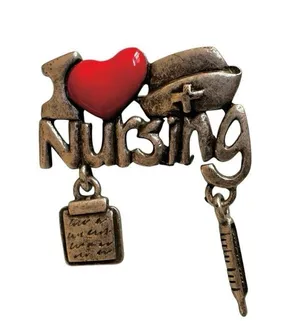 Style Vintage “I ❤️ Nursing” Brooch with Charms thumbnail 1