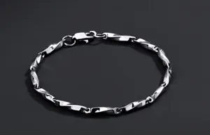 Titanium Steel Link Chain Bracelet for Men Women,Punk Hip Hop Bracelet thumbnail 3